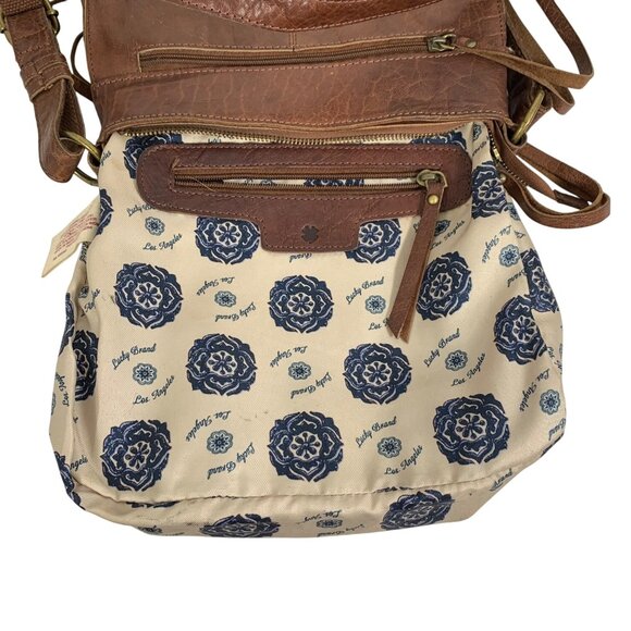 LUCKY BRAND Raya Brown Leather Patchwork Adjustable Crossbody Bag Boho Vintage - Picture 7 of 14